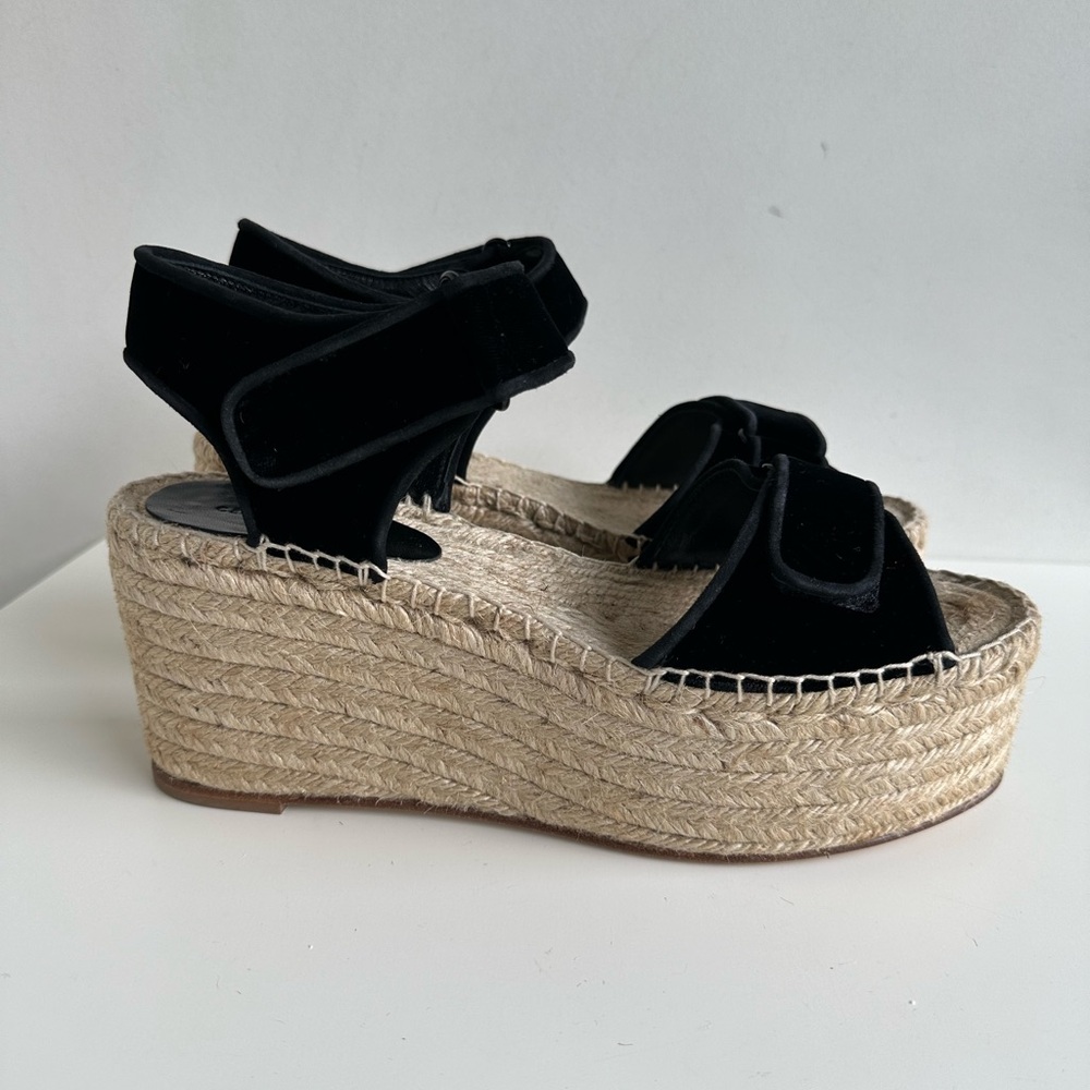 Céline Espadrilles Platform Sandals Black 40